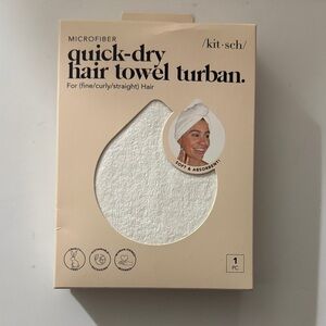 Kitsch Microfiber Quick-Dry Hair Towel Turban in White